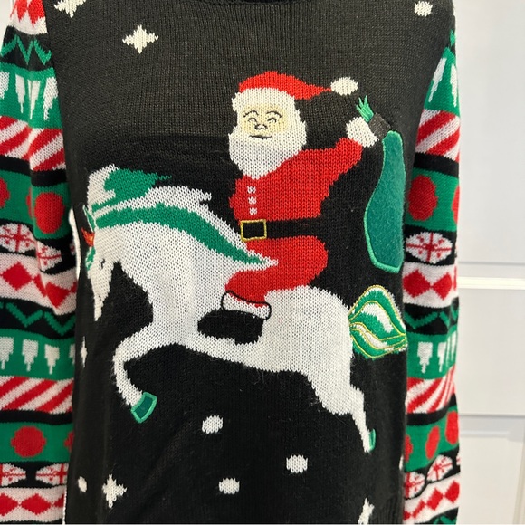 Unicorn Santa Ugly Christmas Sweater - Picture 2 of 8